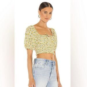 Faithful The Brand Yellow and Green Womens Crop Top in Size 4 NWT MSRP $140